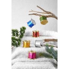 Hype Store Yılbaşı New Year Çam Ağacı Mini Davul SÜS12&APOS;LI Çok Renkli Yılbaşı Ağacı Süsü