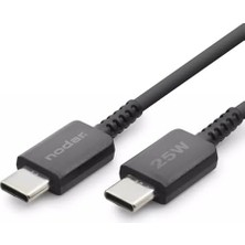 Hype Store Nodar 25W Usb-C To Type-C Hızlı Şarj ve Data Kablosu 1 Metre - Pd Şarj Kablosu, Siyah