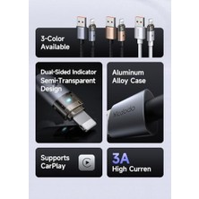 Hype Store CA-6911 3A Işıklı USB iPhone Şarj Data Kablosu 1.2m Siyah