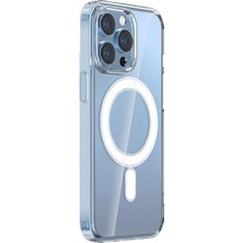Hype Store Apple Için Uyumlu iPhone 15 Pro Max Kılıf M-Safe Şarj Özellikli Şeffaf Sert Pc Zore Embos Kapak Renksiz