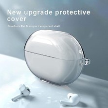 Hype Store Freebuds Pro 4 ile Uyumlu Şeffaf Silikon Kılıf Tam Koruma Kancalı Anahtarlık  Freebuds Pro 4 ile Uyumlu Şeffaf Silikon Kılıf