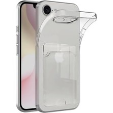 Hype Store & Aksesuar iPhone 16E / 17E ile Uyumlu Şeffaf Yapıya Sahip Arka Ksımında Kartlık Bölmeli Kolay Kullanım Sağlayan Telefon Kılıfı