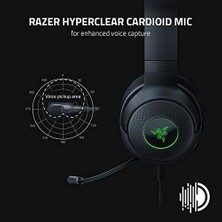 Hype Store Razer Kraken V3 x USB - Kablolu USB Oyun Kulaklığı (285 G'da Ultra Hafif, Triforce 40 mm Sürücüler, Hyperclear Kardioid Mikrofon, 7.1 Surround Ses, Chroma Rgb) Siyah