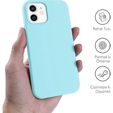Hype Store iPhone Kılıf Ince Sıvı Silikon 3 Katmanlı Tam Kaplamalı Yumuşak Jel Kauçuk Kılıf Kapak (Deniz Mavisi, iPhone 11)