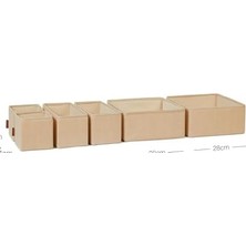 Hype Store 6'lı Jüt Keten Kumaş Çekmece Içi Düzenleyici Kutu 2 Adet 28 x 28 x 13/2 Adet 28 x 13 x 13/2 Adet 14 x 14 x 13 cm