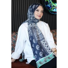 Hype Store Desen Lacivert Soft Pamuk Şal Lacivert