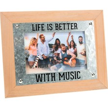 Hype Store Pavilion Gift Company 67724 Life Is Better Music People 4 x 6 Mdf Şövale Arka Duvara Asılan Resim Çerçevesi, Kahverengi