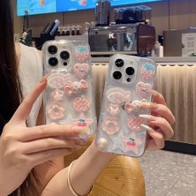 Hype Store 3D Şeker ve Meyve Figürlü Şeffaf Simli iPhone 15 Pro Uyumlu Kılıf – Kamera Korumalı, Darbe Emici Silikon