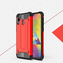 Hype Store Galaxy M20 ile Uyumlu Çift Katman Koruyucu Crash Military Tank Kılıf - Kırmızı