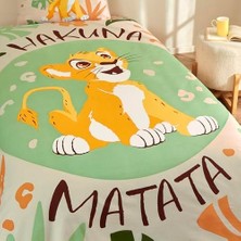 Hype Store Lion King Standart Pamuk Nevresim Takımı, Yeşil, Tek Kişilik