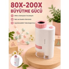 Shoppingfestr Eğitici Taşınabilir Mikroskop  Ayarlanabilir Focus, LED Işık ve 80X-200X Yakınlaştırma Tk