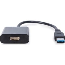 Hype Store USB 3.0 Görüntü Adaptörü, USB A - HDMI Tip A, Full Hd, 1920 x 1080 Piksel, Plastik, Siyah