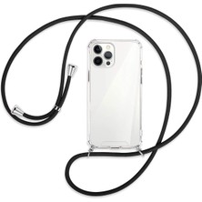 Hype Store Apple Iphone 12 Pro Uyumlu Kılıf Boyun Omuz Askılı Ipli Anti Şok Köşe Korumalı Şeffaf Silikon Kmp