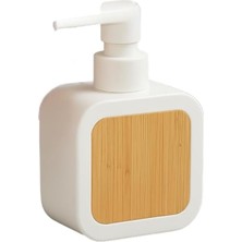 Hype Store Mat Antrasit Sabunluk | Ahşap Desenli Lüks, Ergonomik Tasarım, Ahşap Dispenser (Beyaz)