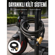 Armüz 200 cm Uzun Çelik Kablo Kilidi Dayanıklı Anahtarlı Motor ve Bisiklet Kilidi