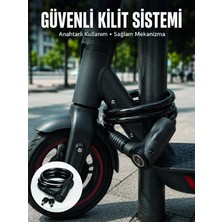 Armüz Kalın Pvc Kaplamalı Dayanıklı Motosiklet ve Bisiklet Güvenlik Kilidi