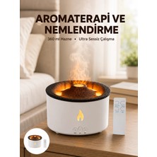 Armüz Alev Efektli Aromaterapi Difüzörü – 360 ml Su Hazneli, Sessiz ve Zaman Ayarlı Yeni Nesil