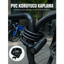 Armüz 24 mm Kalın Çelik Halat ile Motosiklet ve Bisikletiniz Için Güçlü Güvenlik