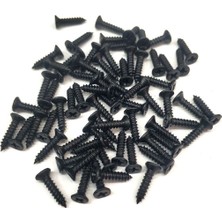 Twin Store Siyah 1000 Adet Klips Vidası 2,2x9,5 mm Yhb - Konik Başlı Kutu, Sandık, Ayak, Askı, Mini Vida