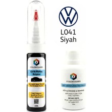 COLORGUARD Volkswagen L041 Siyah İğneli & Fırçalı Şişe Rötuş Boyası ve Yüzey Temizleme Solüsyonu Seti