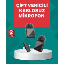 Die Grup Profesyonel Ses Kayıtları Için 2’li Kablosuz Yaka Mikrofon Seti