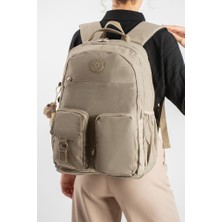 Baginn Unisex Klinkır Okul Çantası Lise Ortaokul Üniversite Sırt Çantası 45*30 cm Hafif Kumaş Çok Cepli