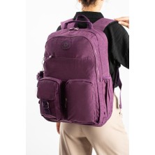 Baginn Unisex Klinkır Okul Çantası Lise Ortaokul Üniversite Sırt Çantası 45*30 cm Hafif Kumaş Çok Cepli