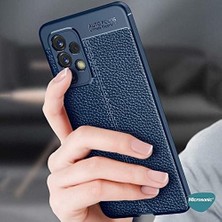 Galaxy A73 5g Için Kılıf Deri Dokulu Silikon Lacivert [galaxy A73 5g ile Uyumlu Kılıf - Lacivert]