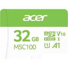 Acer MSC100 32GB Microsd U1 V10 A1 Aksiyon Kamera & Güvenlik Kamerası Uyumlu (Kdo)