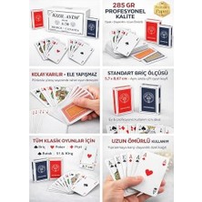 Ohbe Express Star Briç Oyun Kağıdı Extra Kızıl Ay A/30 Artex – 2 Deste (Kırmızı & Mavi) Poker Iskambil Kartı, 285 gr Opak Kağıt, Profesyonel Kullanım
