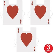 Beistle Kırmızı/beyaz, Casino Parti Malzemeleri, Cadılar Bayramı ve Tiyatro Kostümleri, Fantasy Magic Land Kostüm Aksesuarları 3 Parça Plastik Kart Takım Yelekler