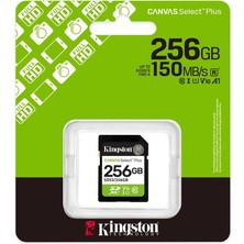 Kingston SDS3-256GB 256GB Sdxc Canvas Select Plus Gen3 150MB-S C10 Uhs-I U1 V10 Hafıza Kartı (Kdo)