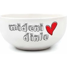 Mideni Dinle Krem Seramik Kase - Hediye Seramik Kase