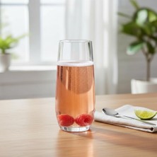 6 Adet 550 ml Şeffaf Cam Meşrubat Bardağı - 6'lı Set Minimalist Tasarım Geniş Hacimli Su, Kokteyl ve Soğuk Kahve Bardağı