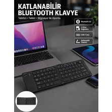 Die Grup Katlanabilir Bluetooth Klavye 3 Cihaz Bağlantılı Kablosuz Taşınabilir Klavye