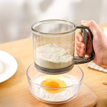 TeOra Store Mekanik Kol ile Tek Elle Kullanımlı Un ve Pudra Şekeri Elek, Şeffaf, Kompakt Tasarım