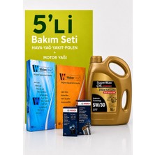 Bosch-Waben + Waben Vw Transporter T5 1.9 Tdı Filtre Bakım Seti-Supermax Oil  5W30 5 Lt 4'lü (2004-2009)