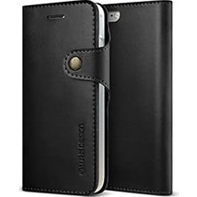 Wheat Grains Global Store VRS83356 iPhone 8/7 Native Diary, Iki Katmanlı Deri Cüzdan Kılıf, Black
