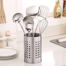 TeOra Store Metal Kaşıklık Delikli, Tezgah Üstü Kaşık Kevgir Kepçe Organizeri, Masa Üstü Kalemlik ve Makyaj Fırçası Organizeri, Çok Yönlü ve Şık Mutfak Aksesuarı