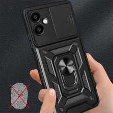 TeOra Store Psr Aksesuar  Galaxy A36 Uyumlu Kılıf – Kamera Korumalı Sürgülü Yüzüklü Armor Zırh Kapak + 9h Ekran Koruyucu Set ( Galaxy A36)