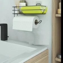 TeOra Store Yapışkanlı Raflı Havlu Askısı,baharatlık Askısı,kağıt Havlu Askılı Duvar Tipi Baharatlık ve Şampuanlık, Banyo ve Mutfak Için Uygun,delmeden Vidalamadan Kolay ve Pratik Montaj (Havlulukluraf)