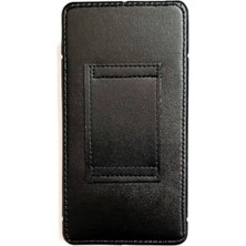 TeOra Store Kemere Takılan Lüks Suni Deri Telefon Kılıfı, Mıknatıslı, 17X8 Cm, Siyah