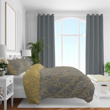 TeOra Store Düz Pamuk Saten Nevresim Setleri, Sarı, Queen Size