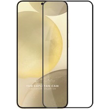 TeOra Store Galaxy S24 Için Ekranı Tam Kaplayan Full Ekran Koruyucu Cam, Full Tam Koruma Kırılmaz Cam