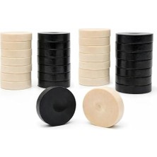 TeOra Store Star Plastik Tavla Pulu 36 Mm. – Siyah & Krem Plastik Tavla Taşı | 8 mm Kalınlık, Dayanıklı ve Pürüzsüz Yüzey, No:4 Pullar