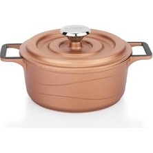Wheat Grains Global Store Pro Cast Mini Döküm Tencere Seti 5 Parça-Rosegold