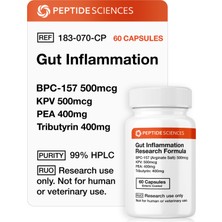 Peptide Sciences Gut Inflammation (60 Capsules) (Stable BPC-157, Kpv, Pea, Tributyrin)