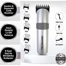 Ticimark Şarjlı Saç Sakal Makinesi | Kablosuz Erkek Tıraş Makinesi Güçlü Motorlu Yeni Versiyon