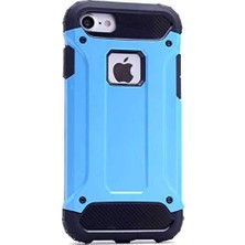 TeOra Store Apple iPhone 5 / 5s ile Uyumlu Kılıf Çift Katman Koruyucu Crash Military Tank Kılıf - Mavi