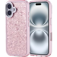 Wheat Grains Global Store Spia Apple iPhone 16 ile Uyumlu Kılıf Pembe Kapi Kapak Taşlı (Apple iPhone 16 ile Uyumlu, Pembe)
